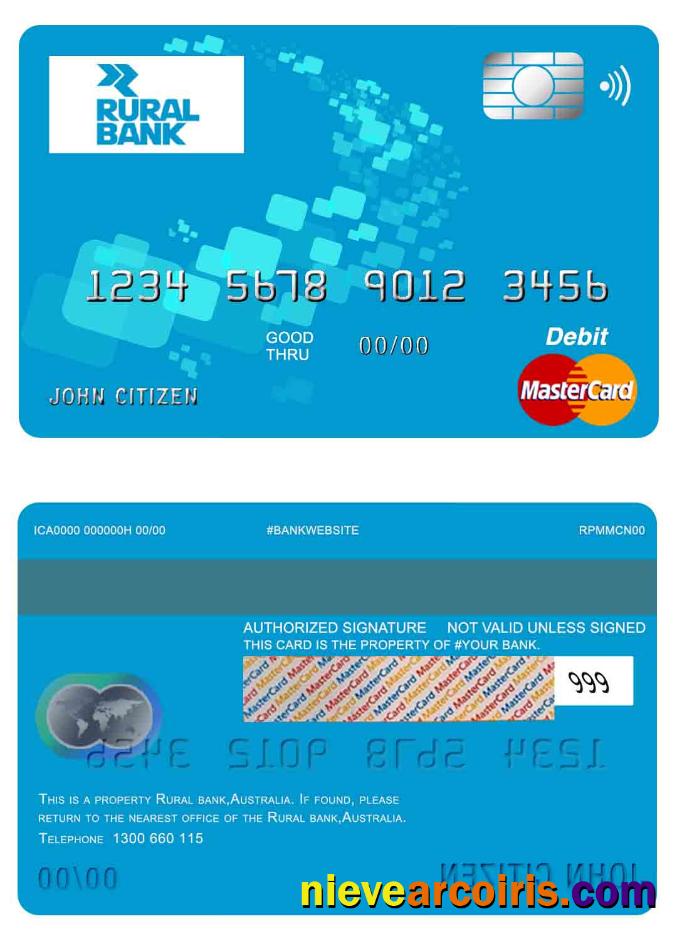 Australia Rural bank mastercard